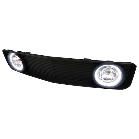 Spec-D Tuning 05-09 Ford Mustang Gt Look Front Grill In Black With Halo Fog Light HG-MST05HFOGBK